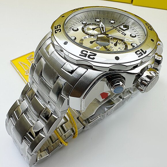 NEW Invicta Men Pro Diver Scuba VD53 Chronograph Stainless St. SILVER DIAL Watch - Picture 6 of 8